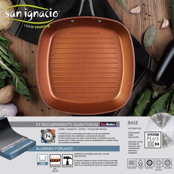 Sarten asador 28cm forged aluinium, inducción, colección Origen - Imagen 3