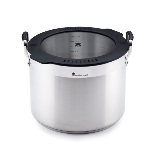 Cacerola de Cocina de 28cm, con Triple Capa de Acero Inoxidable y Aluminio Forjado, con Asas Ergonómicas, Cazuela de Cocina, para Todo Tipo de Cocinas