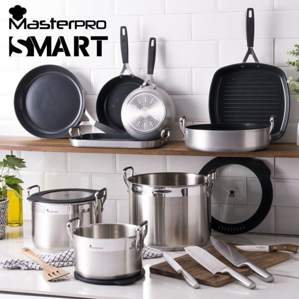 Cacerola de Cocina de 28cm, con Triple Capa de Acero Inoxidable y Aluminio Forjado, con Asas Ergonómicas, Cazuela de Cocina, para Todo Tipo de Cocinas - Imagen 4
