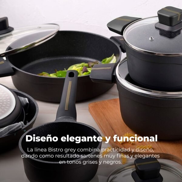 Sarten 20x5.5cm alu fundido ind bistro grey - Imagen 4