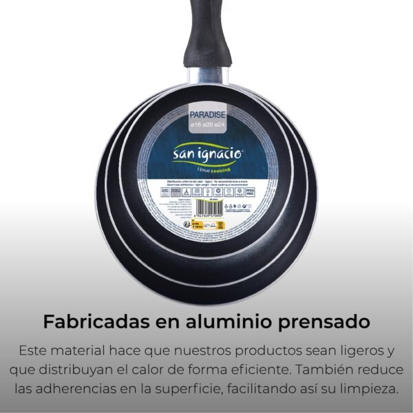 Set 3pc sarten (16+20+24cm) aluminio prensado ind azul navy paradise - Imagen 2
