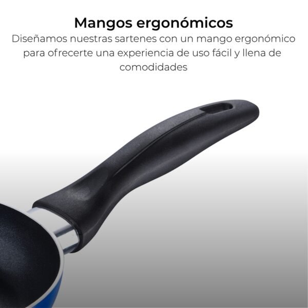 Set 3pc sarten (16+20+24cm) aluminio prensado ind azul navy paradise - Imagen 4