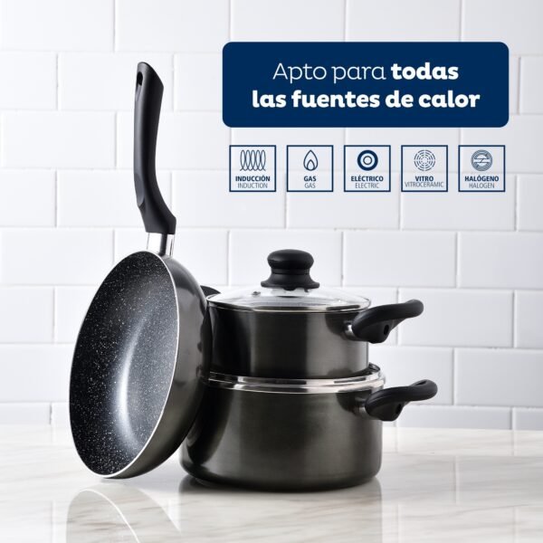 Bateria 5pc aluminio prensado ind soria - Imagen 3