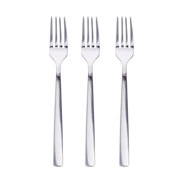 Set 3pc tenedores postre acero inox brillo earth
