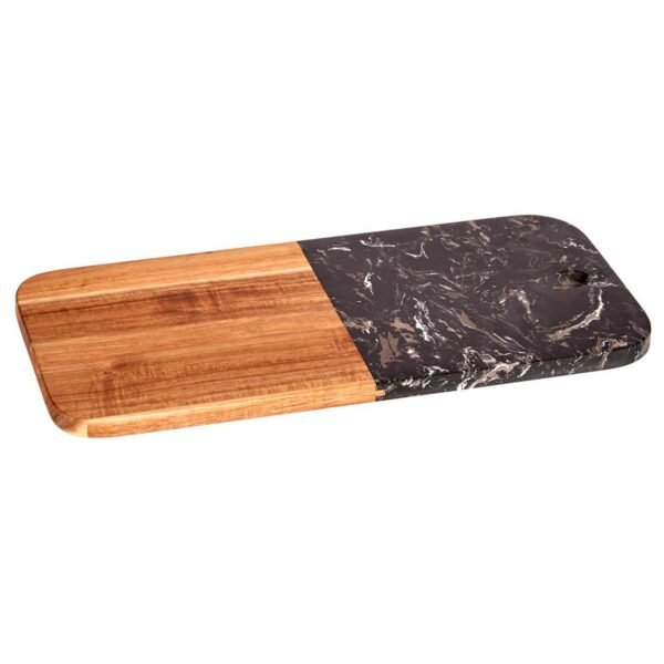 Tabla cortar madera y marmol negro 38cm  colección KINVARA