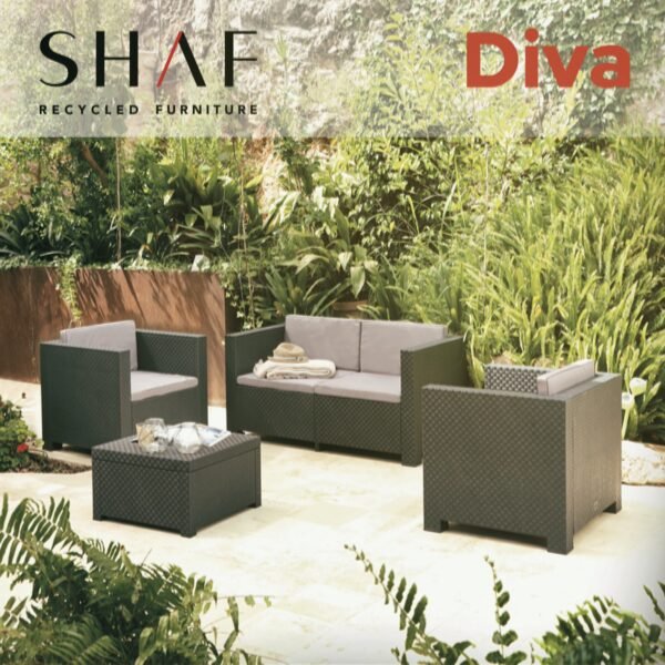 Sillón individual de jardín diva grafito - Imagen 2