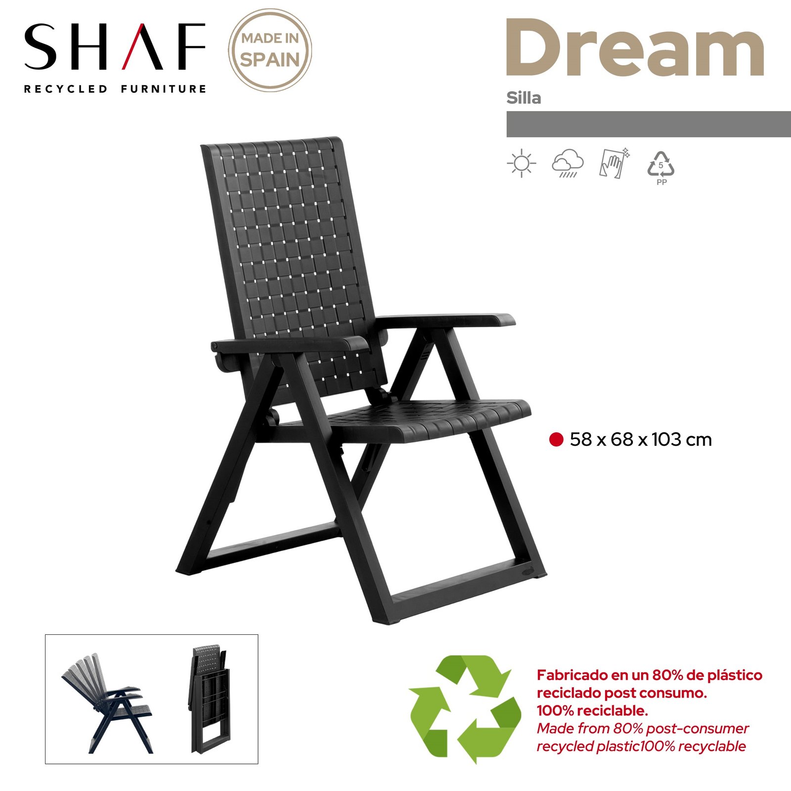 Sillón multiposiciones dream antracita - Imagen 3