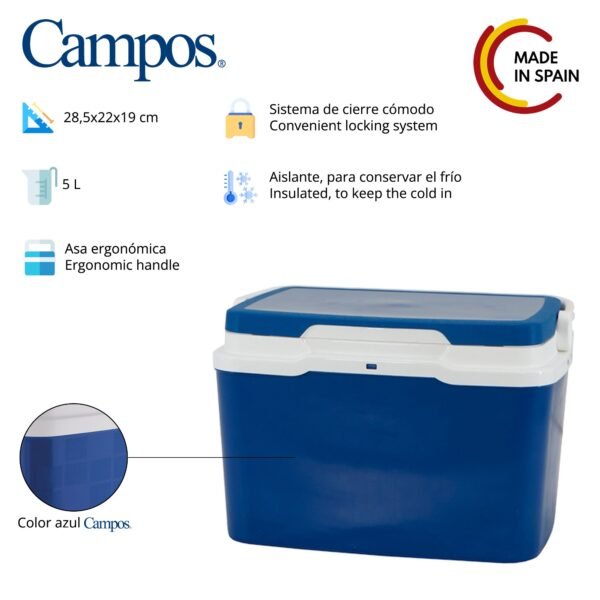 Nevera 5l azul campos - Imagen 3