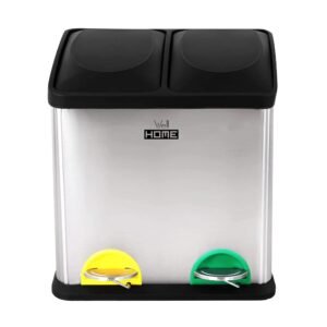 Cubo de reciclaje ecológico 30 litros de 2 compartimentos, reciclaje de basura / cubos de reciclaje, Gran Capacidad, para Papel, Vidrio y Plástico, Id