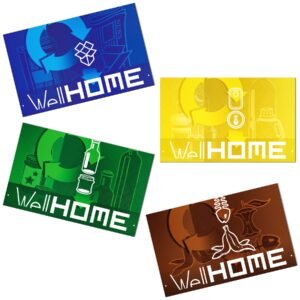 Set de 4 etiquetas magnéticas para reciclaje, en PVC, mate - full-color - de 80mm x 50mm