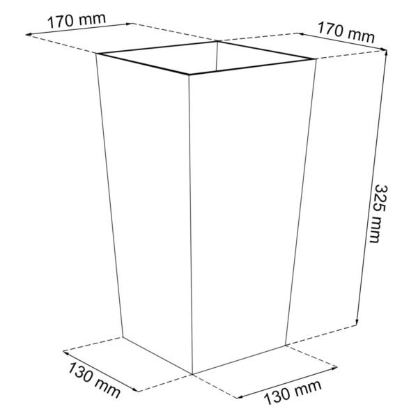 Maceta Rato de 7,2 litros con inserto 17 x 17 x 32,4 cm en color blanco - Imagen 3