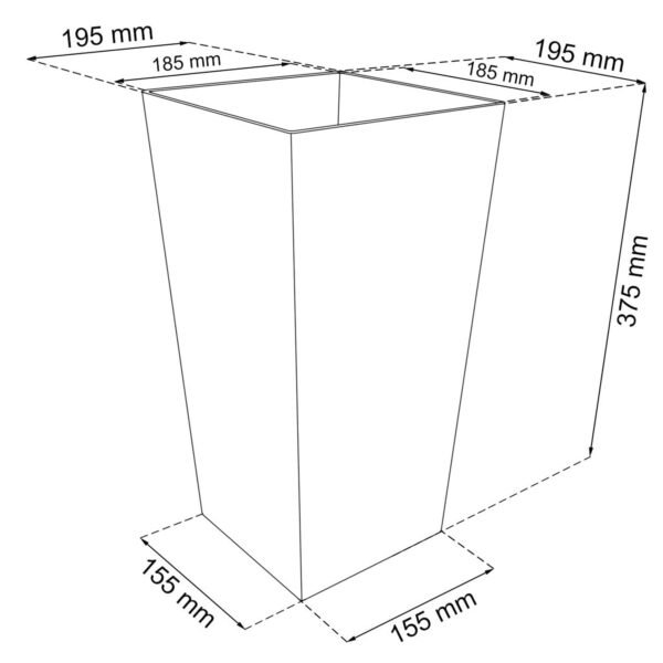 Maceta Rato de 11,4 litros con inserto 20 x 20 x 37,6 cm en color blanco - Imagen 3
