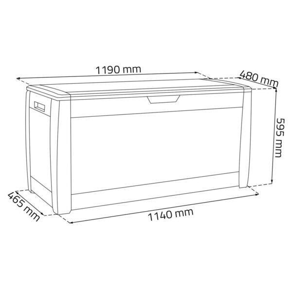 Baul de jardin 310 litros Boxe Matuba en color chocolate 119 x 48 x 60 cm - Imagen 2