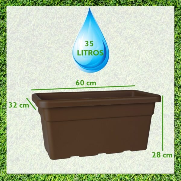 Jardinera Vulcano Zanvic bronce 60 x 32 x 28 cm (35 L) en plástico - Imagen 2