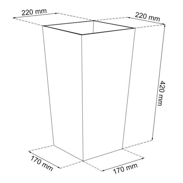 Maceta alta 16,3 L Prosperplast Urbi Square Effect de plástico CON depósito en color Gris claro, 42 (alto) x 22 (ancho) x 22 (profundo) cms - Imagen 3