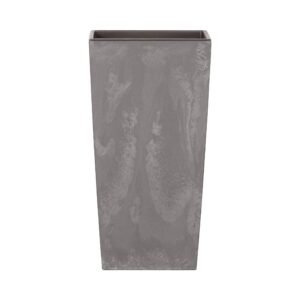 Maceta alta 49 L Prosperplast Urbi Square Effect de plástico CON depósito en color Gris claro, 61 (alto) x 32,5 (ancho) x 32,5 (profundo) cms
