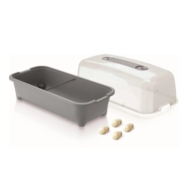 Huerto domestico/jardinera baja, con tapa de policarbonato para proteger tus plantas  l prosperplast respana planter wood low set de plástico en color - Imagen 2