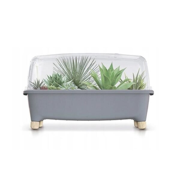 Huerto domestico/Jardinera baja, con tapa de policarbonato para proteger tus plantas  L Prosperplast Respana Planter Wood Low Set de plástico en color - Imagen 4