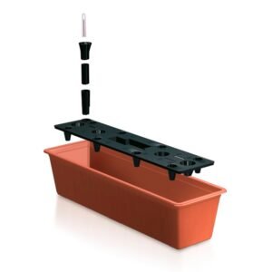 Macetero para balcon Prosperplast 11 L en color terracota CON SISTEMA DE RIEGO 60 x 18 x 14 cm