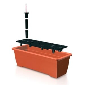 Macetero para balcon Prosperplast 7,5 L en color terracota CON SISTEMA DE RIEGO 50 x 19 x 16 cm
