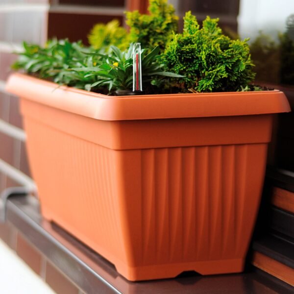 Macetero para balcon Prosperplast 7,5 L en color terracota CON SISTEMA DE RIEGO 50 x 19 x 16 cm - Imagen 2