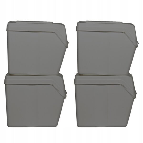 Set de 4 cubos de basura KEDEN SORTIBOX para reciclado, gris, volumen 4x20L - Imagen 4
