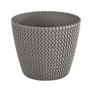 Maceta redonda 18,6L Prosperplast Splofy de plastico en color gris, Ø34,1 x 28,9 cm