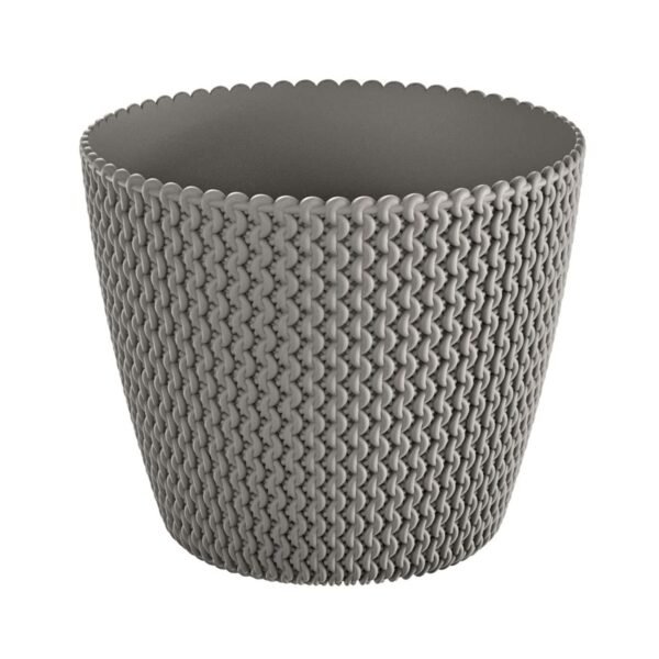 Maceta redonda 18,6L Prosperplast Splofy de plastico en color gris, Ø34,1 x 28,9 cm