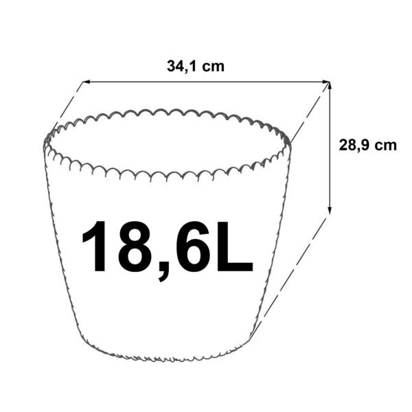 Maceta redonda 18,6L Prosperplast Splofy de plastico en color gris, Ø34,1 x 28,9 cm - Imagen 2