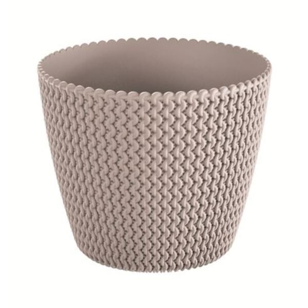Maceta redonda 18,6L Prosperplast Splofy de plastico en color mocca, Ø34,1 x 28,9 cm