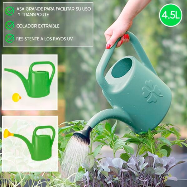 Regadera de jardin 4,5L Prosperplast Koni en color verde - Imagen 2