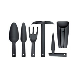 Juego de 6 herramientas de mano Prosperplast Respana Gardening en color antracita