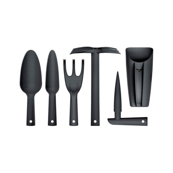 Juego de 6 herramientas de mano Prosperplast Respana Gardening en color antracita