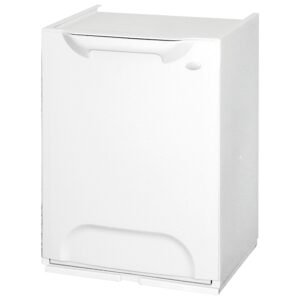 Papelera reciclaje en polipropileno color blanco, con depósito 20 L en el interior