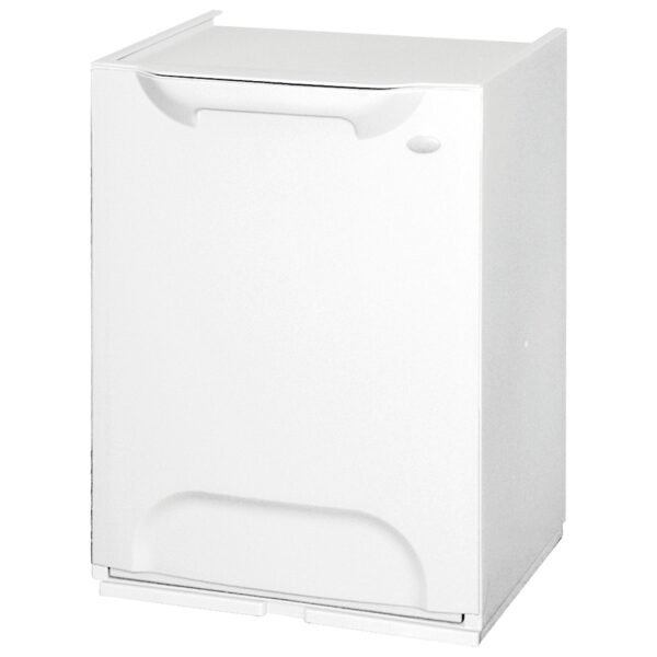 Papelera reciclaje en polipropileno color blanco, con depósito 20 L en el interior