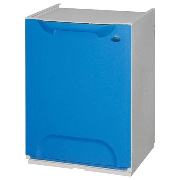 Papelera reciclaje en polipropileno color azul, con depósito 20 L en el interior
