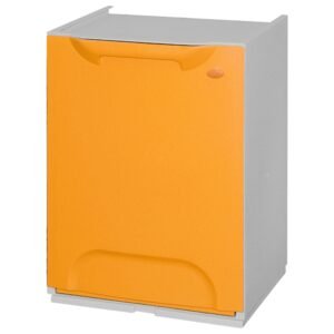 Papelera reciclaje en polipropileno color amarillo, con depósito20 L en el interior