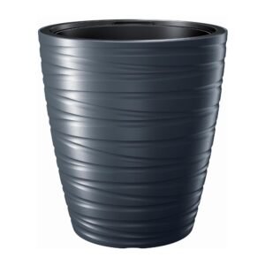 Maceta con deposito 16L Maze de plastico en color antracita 29,6 (largo) x 29,6 (ancho) x 32,9 (alto) cm