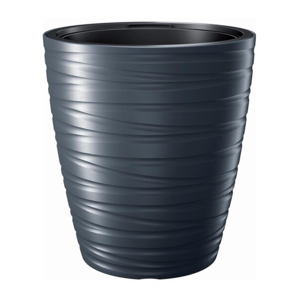 Maceta con deposito 16L Maze de plastico en color antracita 29,6 (largo) x 29,6 (ancho) x 32,9 (alto) cm