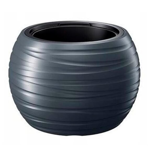 Maceta redonda con deposito 36L Maze de plastico en color antracita 43,6 (largo) x 43,6 (ancho) x 29,9 (altura) cm