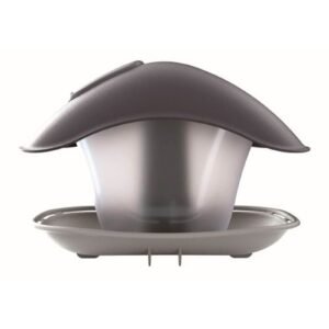 Comedero de patos BirdyFeed Square de plastico en color gris piedra 24,8 (largo) x 18,2 (ancho) x 17,4 (altura) cm