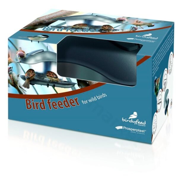 Comedero de patos BirdyFeed Square de plastico en color gris piedra 24,8 (largo) x 18,2 (ancho) x 17,4 (altura) cm - Imagen 3
