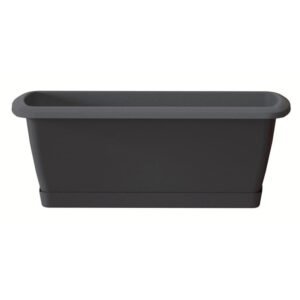 Jardinera Respana de plastico en color antracita 59 (largo) x 18,4 (ancho) x 14,5 (alto) cm