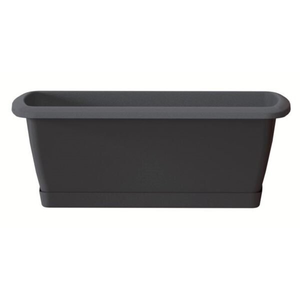 Jardinera Respana de plastico en color antracita 59 (largo) x 18,4 (ancho) x 14,5 (alto) cm