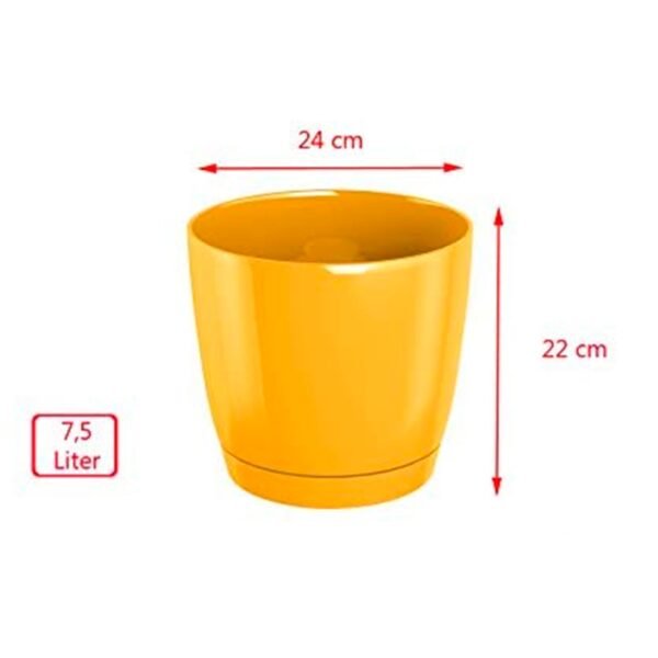 Maceta redonda de plastico Coubi Round P en color blanco 24 (largo) x 24 (ancho) x 22 (altura) cm - Imagen 4