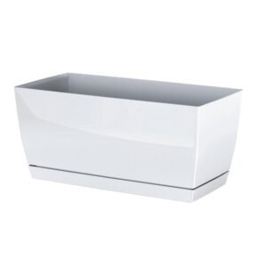 Jardinera de plastico Coubi Case P en color blanco 24 (largo) x 12 (ancho) x 11 (altura) cm