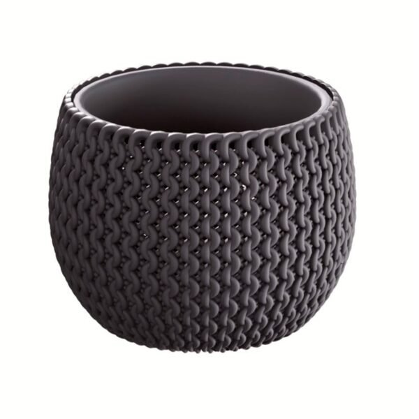 Maceta redonda con deposito Splofy Bowl de plastico en color antracita 23,9 (largo) x 23,9 (ancho) x 16,1 (altura) cm - Imagen 2