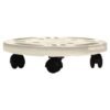 Plataforma redonda con ruedas, color beige