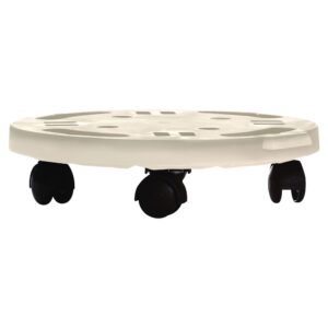 Plataforma redonda con ruedas, color beige