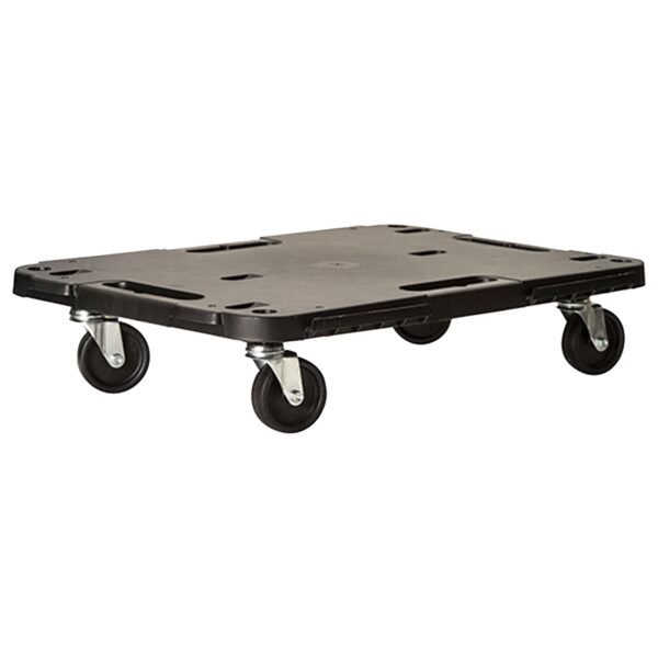 Plataforma con ruedas, en polipropileno 580 x 380 x h 40 mm, montado 580 x 380 x h 120 mm, con sistema de enganche para poder ampliar la plataforma. I